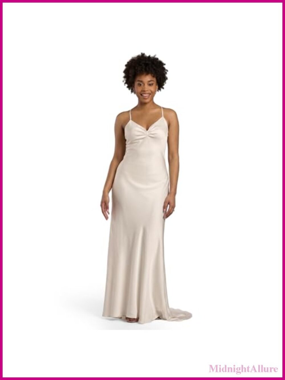 Matte Satin Spaghetti Strap Slip Dress Sheath Maxi Wedding Guest Formal